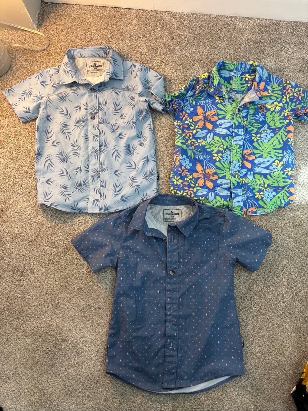 Bundle of little boy toddler boy short sleeve button up shirts vacation cruise 5